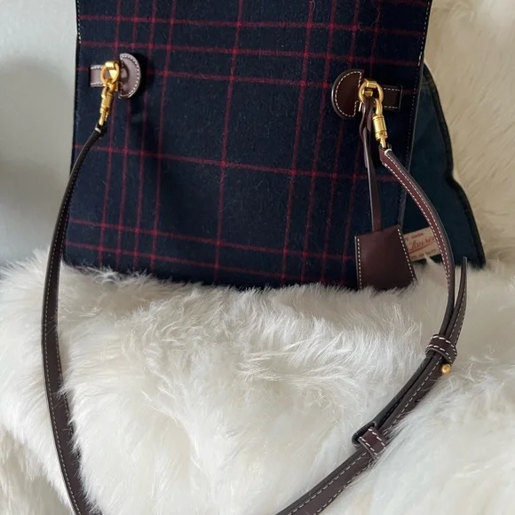 Tory Burch Lee Radziwill Double Bag Plaid Satchel - Picture 9 of 11